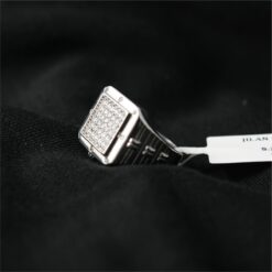 Alternative view of 925 Silver Matte Rectangle Signet Ring