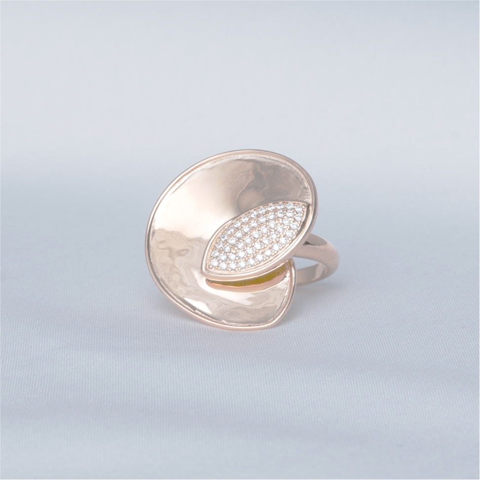 Rose Gold Statement 925 Silver Ring