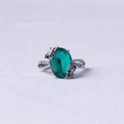 Emerald Floral 925 Silver Ring