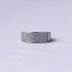 Diamond Pave Silver Band Ring