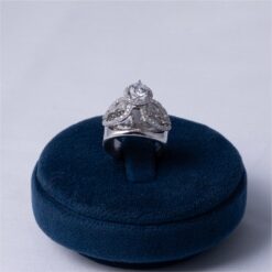 Royal Floral Halo CZ Statement Ring