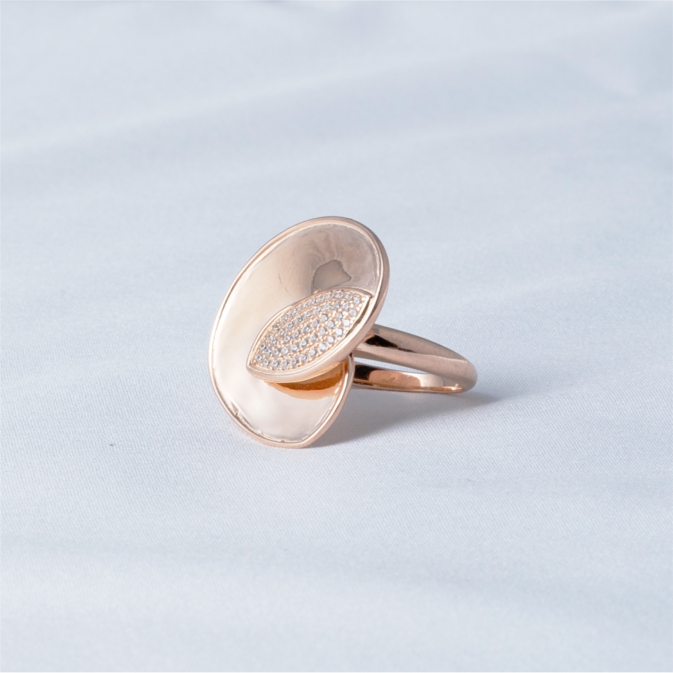 Rose Gold Statement 925 Silver Ring - Image 3