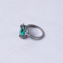 Alternative view of Emerald Floral 925 Silver Ring