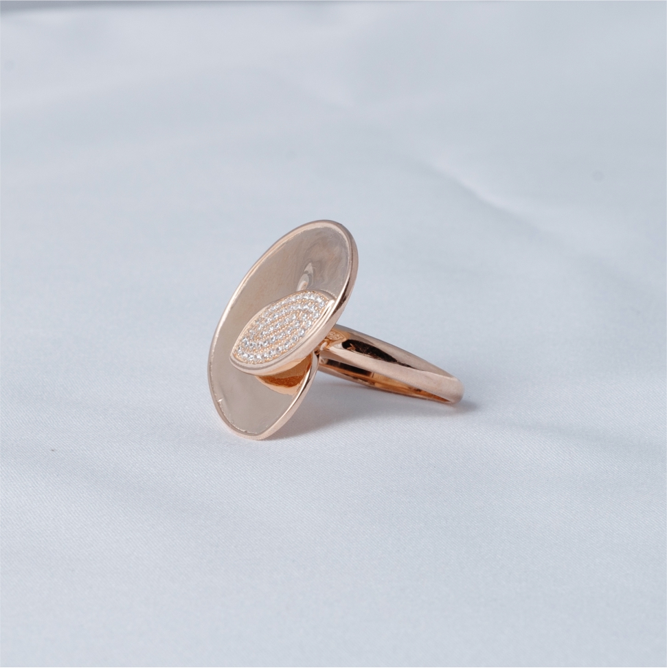 Rose Gold Statement 925 Silver Ring - Image 4