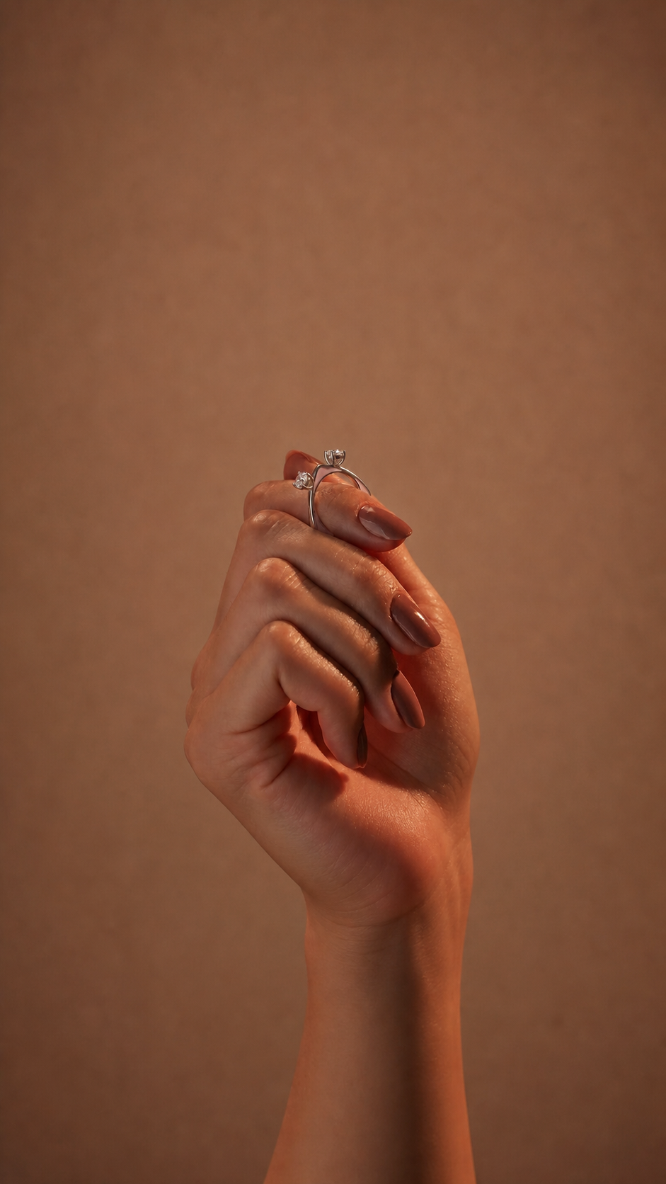 Pink Enamel Cat Ear CZ Ring - Image 2