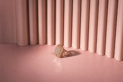 Alternative view of Rose Gold Lattice CZ Statement Ring