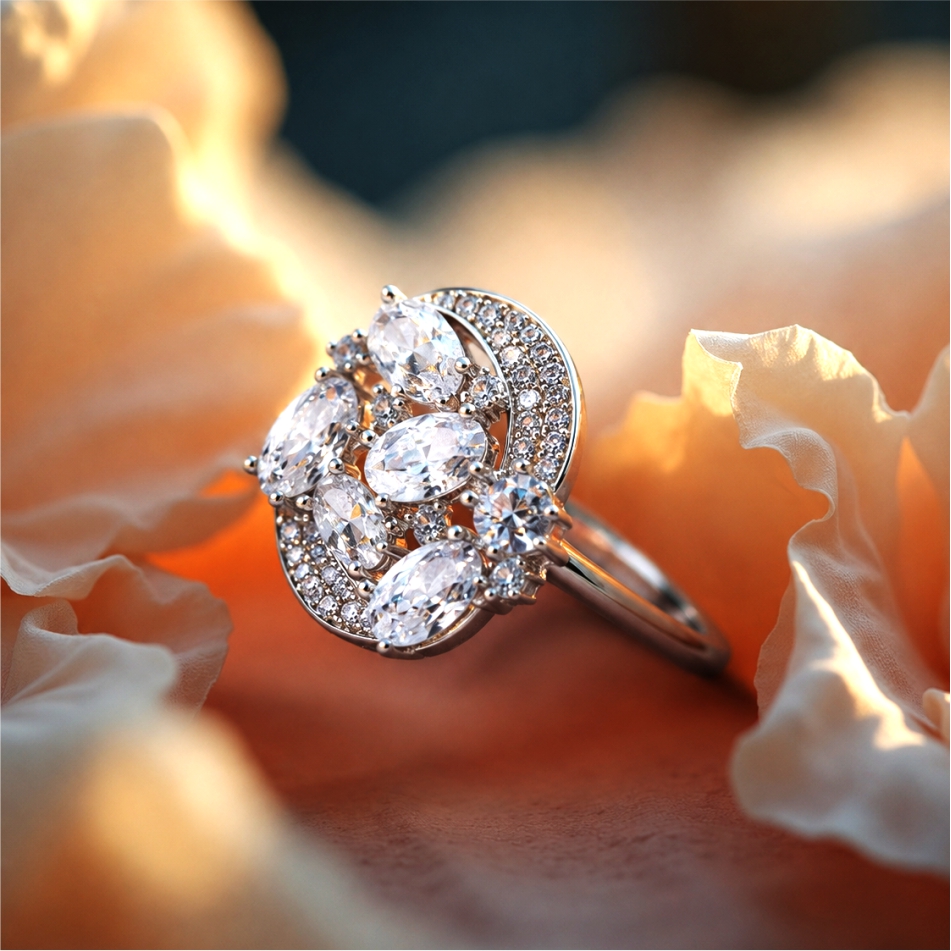 Floral Diamond Style Ring - Image 2