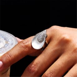 Alternative view of 925 Silver Teardrop Halo Ring