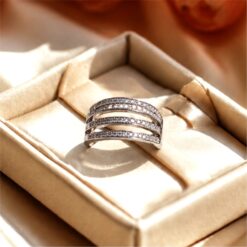 Alternative view of Triple Band Diamond Style Ring