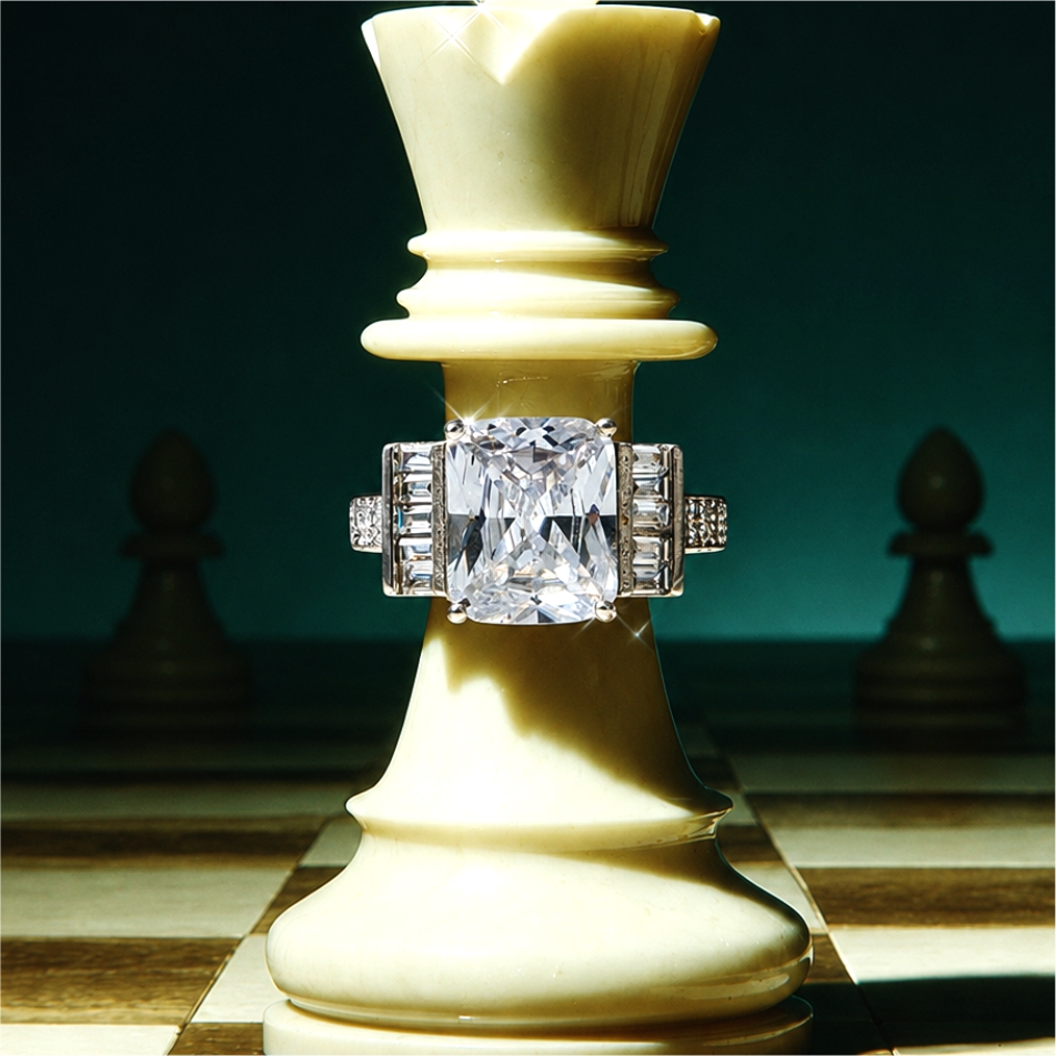 925 Silver Princess Cut Halo Ring - Image 2