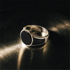 Alternative view of Black Onyx Signet 925 Silver Ring