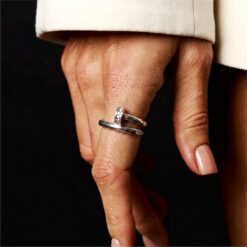 Alternative view of Adjustable Diamond Style 925 Silver Ring