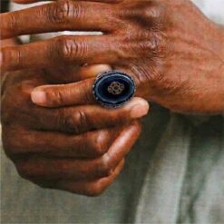 Alternative view of Blue Stone Vintage 925 Silver Ring
