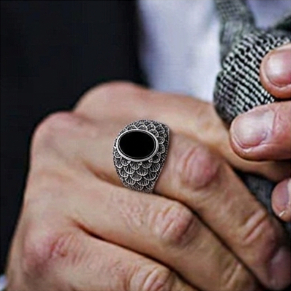 Black stone wazir ring - Image 2