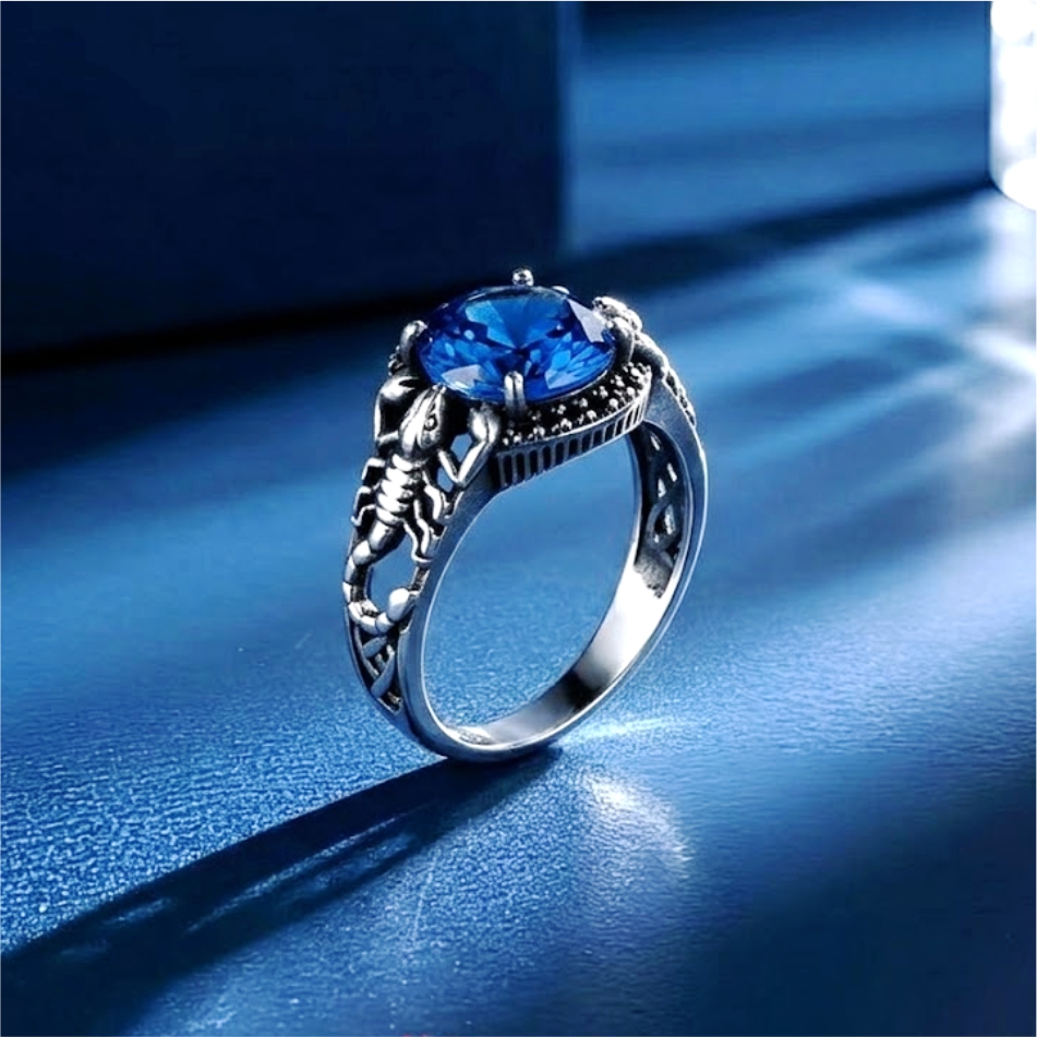 Blue Sapphire Style 925 Silver Ring - Image 2