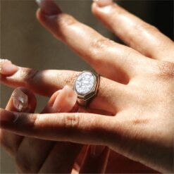 white stone irani cut men's ring