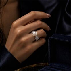 Alternative view of Pearl Bow Design 925 Silver Ring