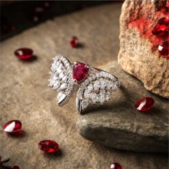 Alternative view of Ruby Butterfly Design 925 Silver Ring