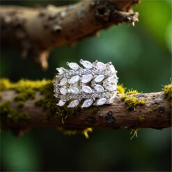 Alternative view of Marquise Leaf Openwork 925 Silver Ring