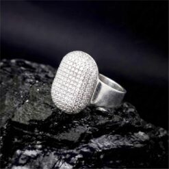 Alternative view of Oval Pavé CZ Statement Ring