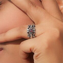 Alternative view of Vintage Gothic Red Stone Men's Ring