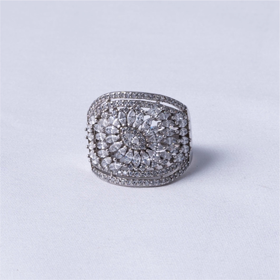 Royal Bloom CZ Statement Ring