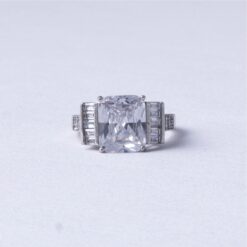 925 Silver Princess Cut Halo Ring