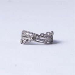 Chain Design Diamond Style 925 Silver Ring