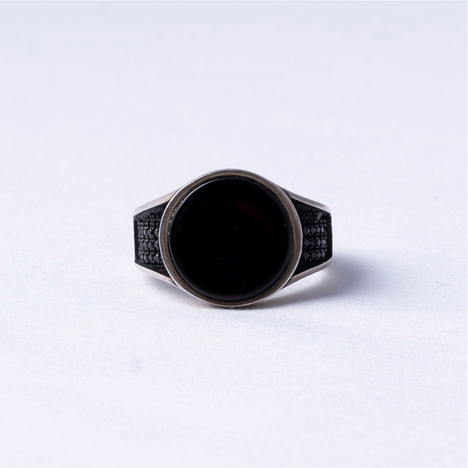 Black Onyx Signet 925 Silver Ring