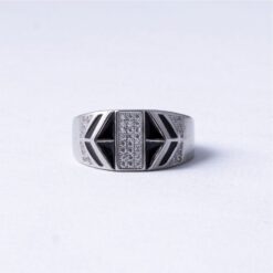 Black Geometric 925 Silver Ring