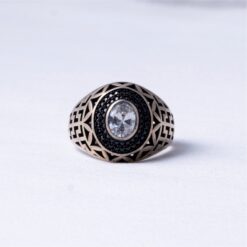 925 Silver Oval White Halo Ring