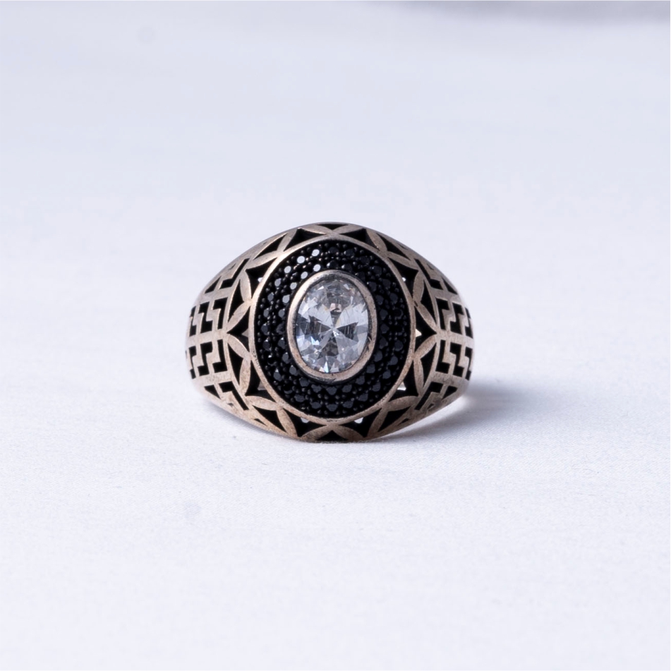 925 Silver Oval White Halo Ring