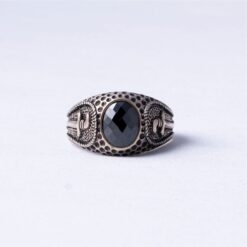 Black Oval Stone 925 Silver Ring