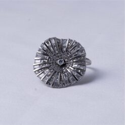 925 Silver Sunburst Halo Statement Ring