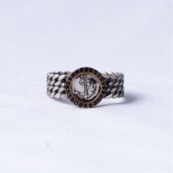 Anchor Medallion Braided 925 Silver Ring