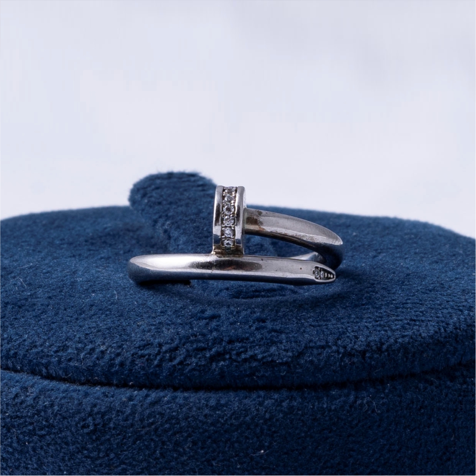 Adjustable Diamond Style 925 Silver Ring