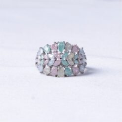 925 Silver Pastel Marquise Cluster Statement Ring