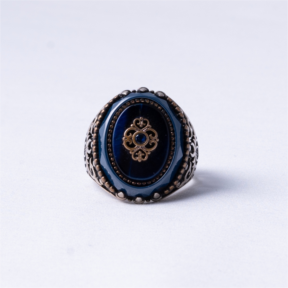 Blue Stone Vintage 925 Silver Ring
