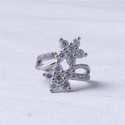 Floral Zircon 925 Silver Ring