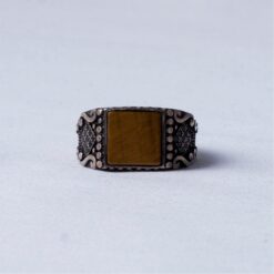 Tiger Eye Stone Oxidised 925 Silver Ring
