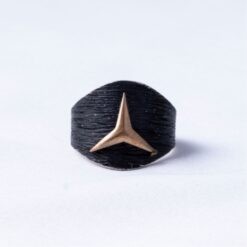 Black Gold Accent 925 Silver Ring