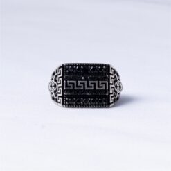 versace cut black diamond ring