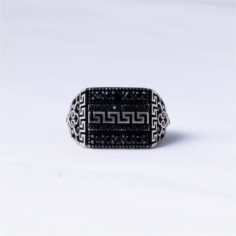 versace cut black diamond ring