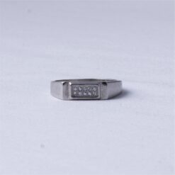 Minimalist Rectangle CZ Silver Ring