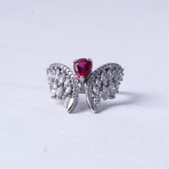 Ruby Butterfly Design 925 Silver Ring