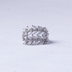 Marquise Leaf Openwork 925 Silver Ring