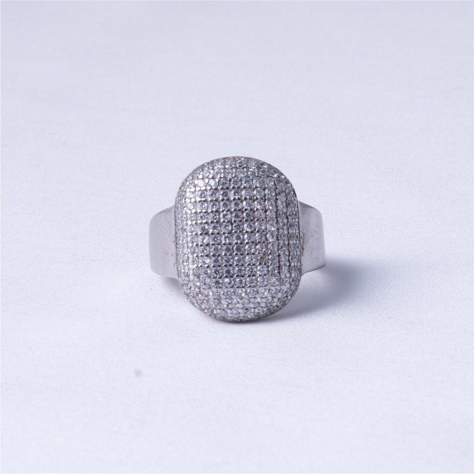 Oval Pavé CZ Statement Ring