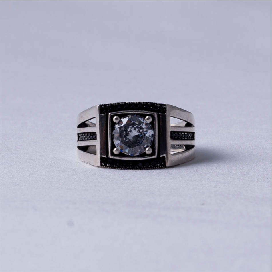 Black Diamond Style 925 Silver Ring