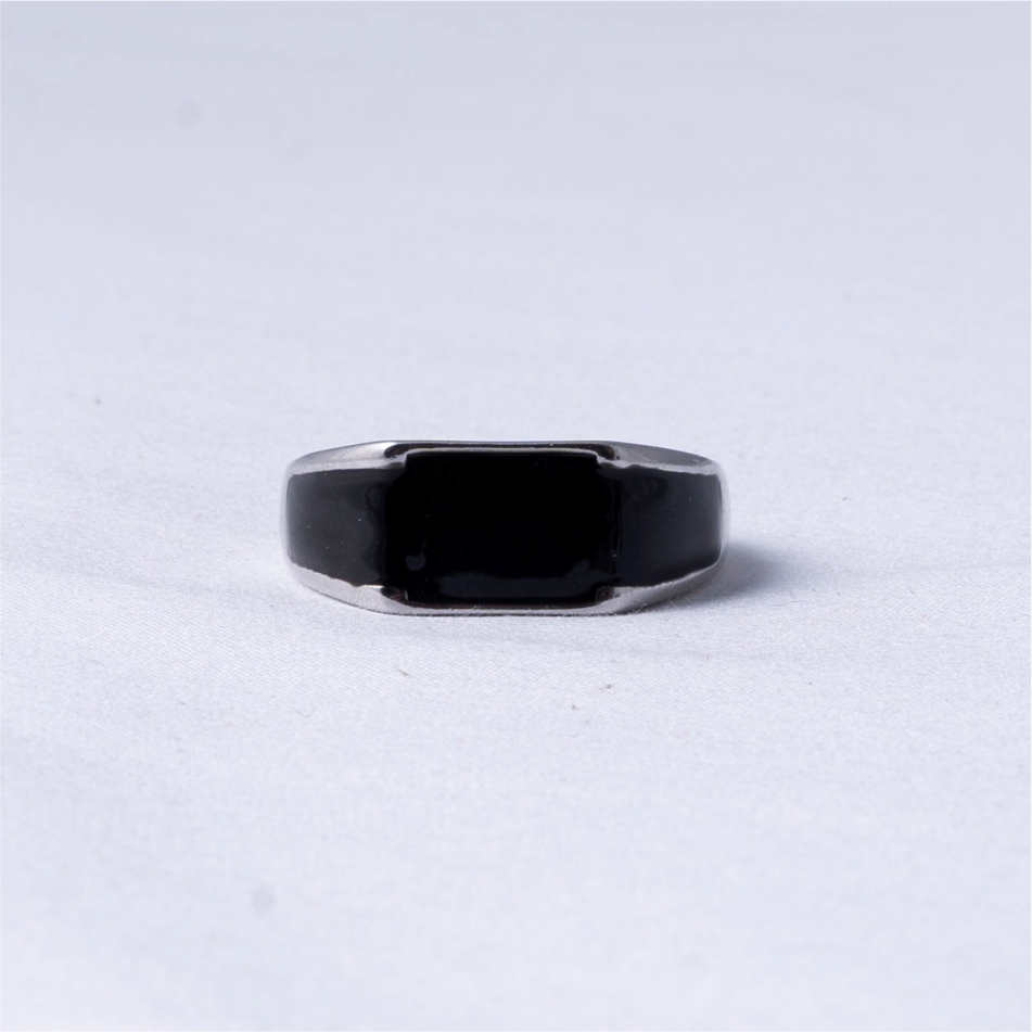 Black Onyx Minimalist Signet Ring