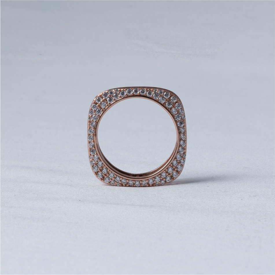 Rose Gold CZ Eternity Band Ring